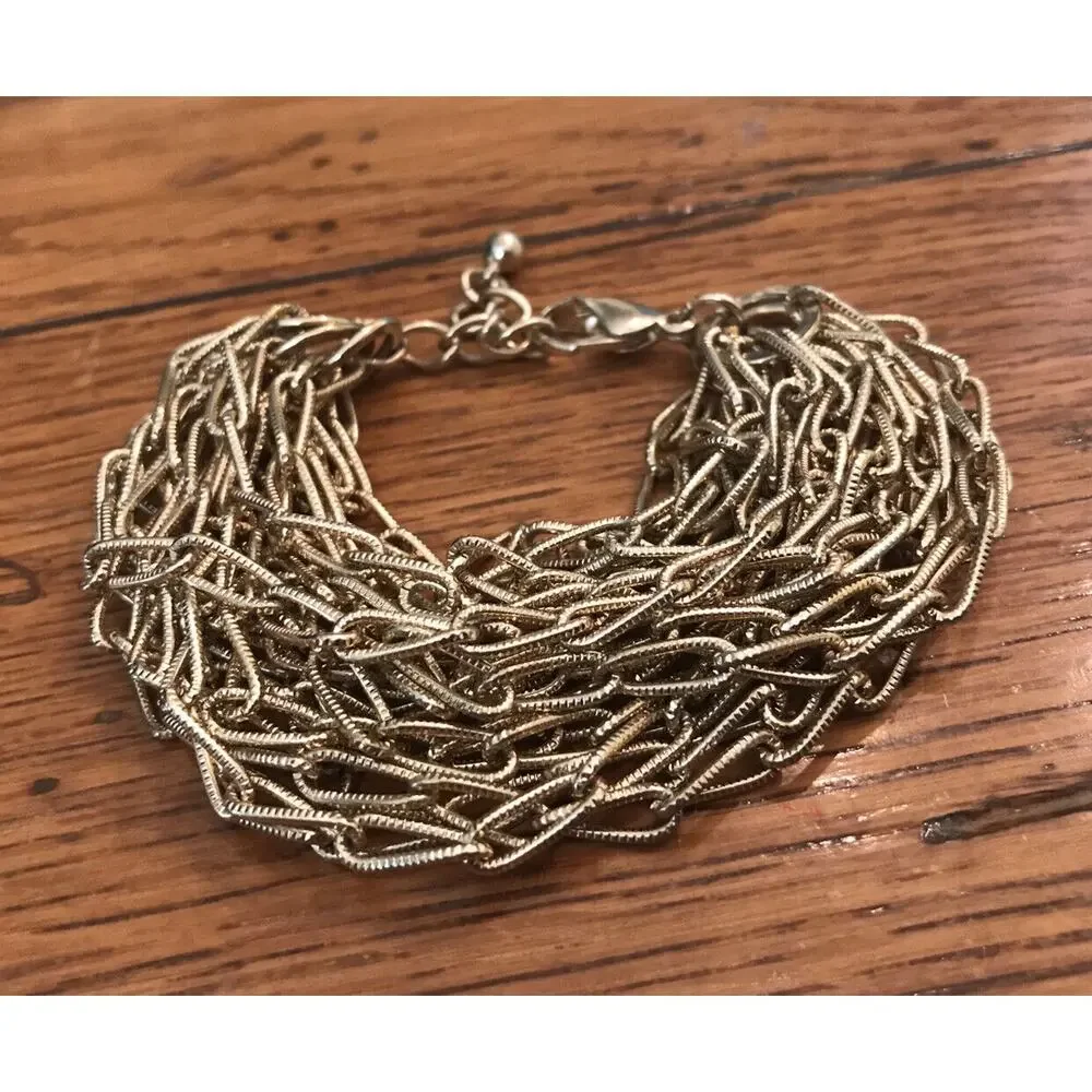 Multi-Strand Gold-Tone Link Adjustable 6'-7 1/2
